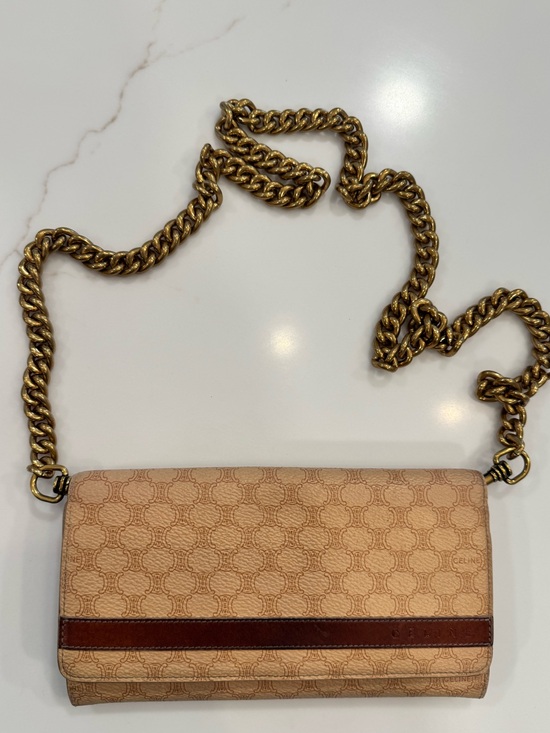 Celine Handbags - Authentic Vintage CELINE Macadam Long Wallet Beige Tan Triomphe Canvas